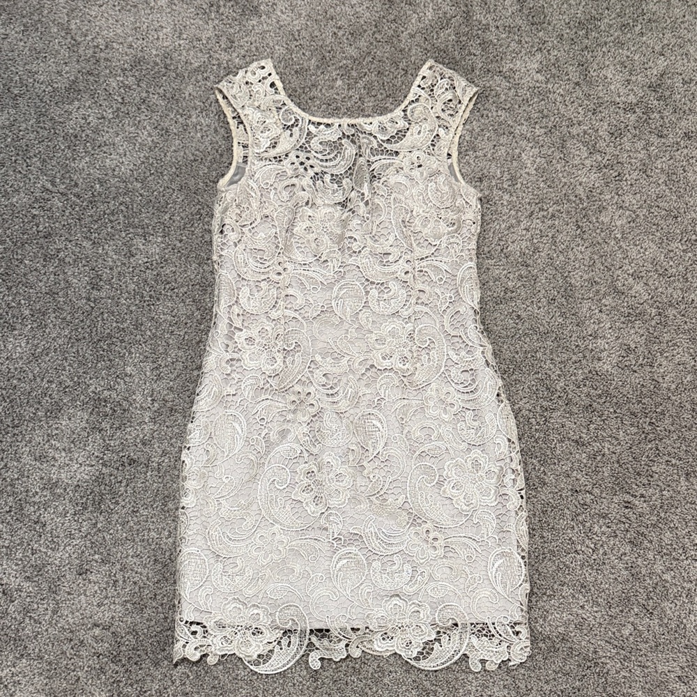 Aina Be Lace Mini Dress - Cream/Champaign